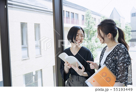 女性　大学生　勉強　撮影協力：恵泉女学園大学 55193449