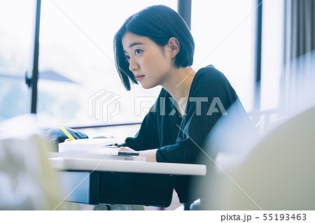 女性 大学生 勉強 撮影協力:恵泉女学園大学 女性 大学生 勉強 撮影協力:恵泉女学園大学 55193463