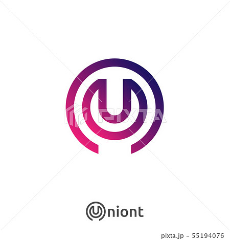 letter U, N logo icon. Abstract alphabet sign 55194076