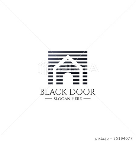 entrance door logo for home or real estate. letter 55194077