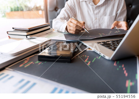 Working business man of broker or traders thinking Working business man of broker or traders thinking 55194556