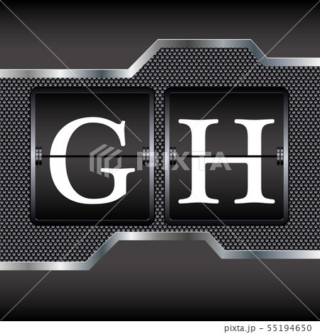 Metal alphabet of mechanical G-H, vector 55194650