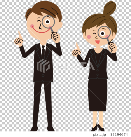 ポップな黒いスーツを着た男女が注目! ポップな黒いスーツを着た男女が注目! 55194674