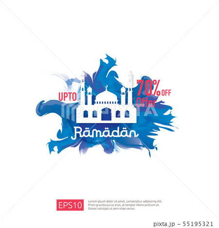 Ramadan sale offer banner design. Promotion 55195321