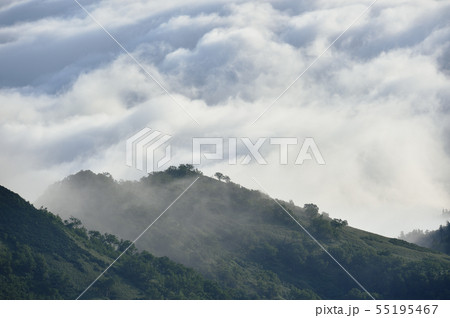 雲海に包まれた山並み（北海道） 55195467