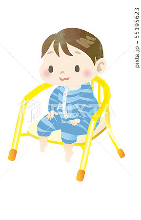 椅子に座る男の子のイラスト素材