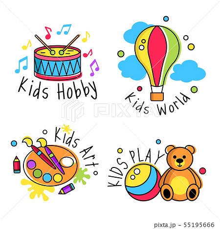 Kids logo vector badge 55195666
