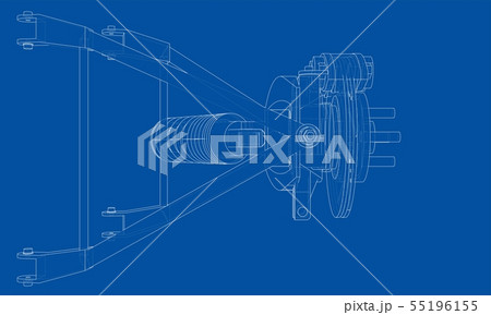 Car suspension with shock absorber. Vector 55196155