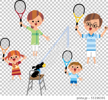 家族でテニス 55196391
