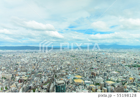 View of Osaka city from Abeno Harukas in Osaka , View of Osaka city from Abeno Harukas in Osaka , 55198128