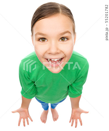 Portrait of a funny little girl Portrait of a funny little girl 55201782