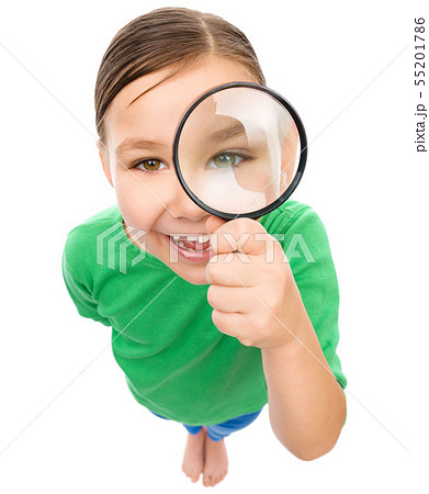 Portrait of a funny little girl 55201786