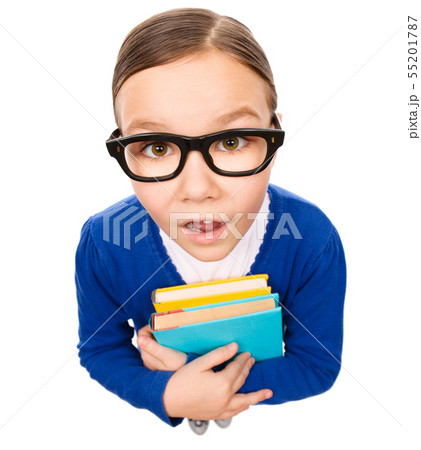 Portrait of a funny little girl Portrait of a funny little girl 55201787