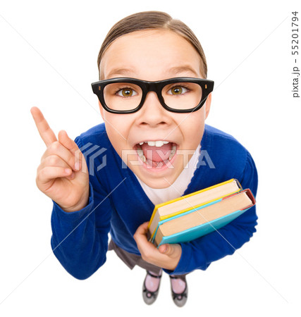 Portrait of a funny little girl Portrait of a funny little girl 55201794