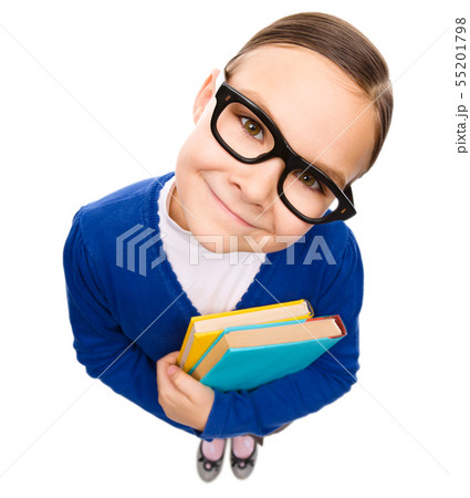 Portrait of a funny little girl 55201798