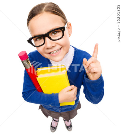 Portrait of a funny little girl Portrait of a funny little girl 55201805