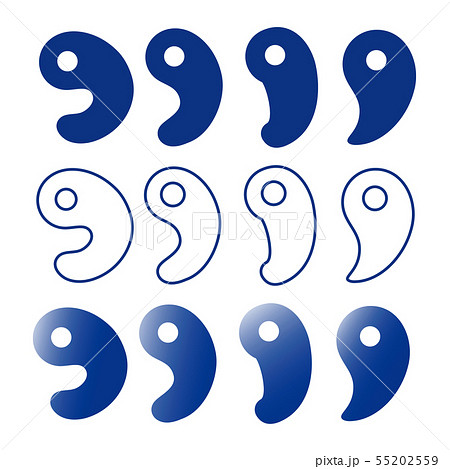 勾玉の種類（色々な形）のセット ベクターイラスト 55202559