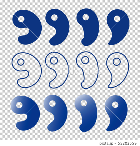 勾玉の種類（色々な形）のセット ベクターイラスト 55202559