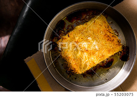 Goat Cheesecake. Traditional Jewish cuisine. 55203075