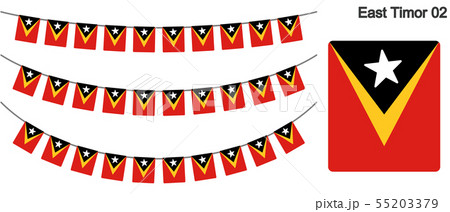 東ティモールの国旗のガーラーンド　ベクターデータ（bunting garland）