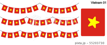 ベトナムの国旗のガーラーンド ベクターデータ Bunting Garland のイラスト素材