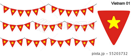 ベトナムの国旗のガーラーンド ベクターデータ Bunting Garland のイラスト素材