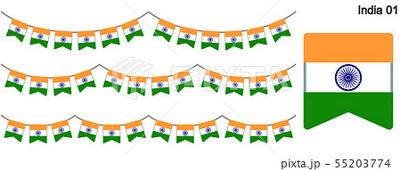 インドの国旗のガーラーンド ベクターデータ(bunting garland) インドの国旗のガーラーンド ベクターデータ(bunting garland) 55203774