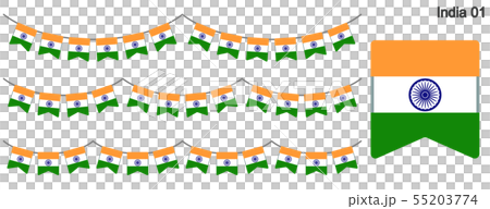 インドの国旗のガーラーンド ベクターデータ(bunting garland) インドの国旗のガーラーンド ベクターデータ(bunting garland) 55203774