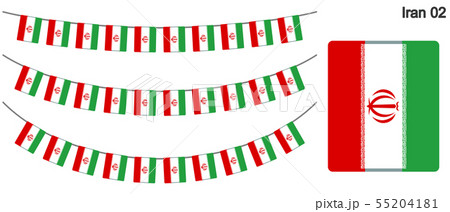 イランの国旗のガーラーンド　ベクターデータ（bunting garland）
