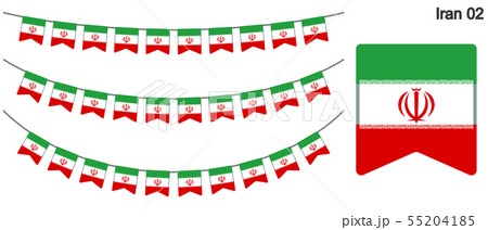イランの国旗のガーラーンド　ベクターデータ（bunting garland）