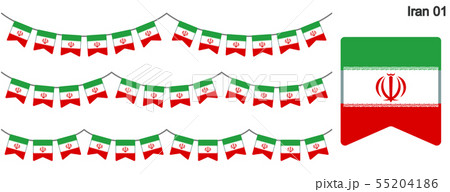イランの国旗のガーラーンド　ベクターデータ（bunting garland）
