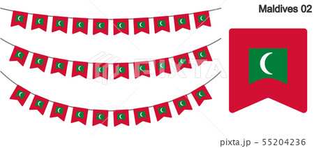 モルディブの国旗のガーラーンド　ベクターデータ（bunting garland）