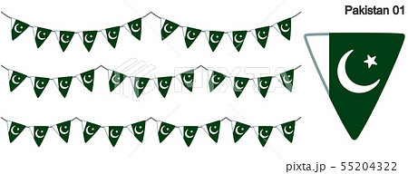 パキスタンの国旗のガーラーンド　ベクターデータ（bunting garland）
