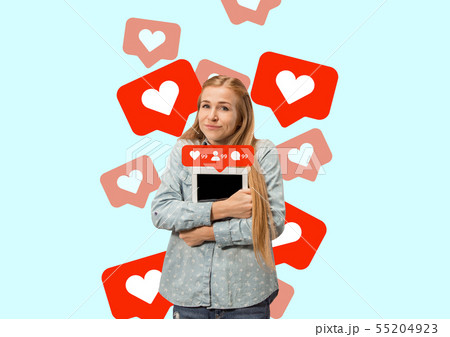 Social media interactions on mobile phone 55204923