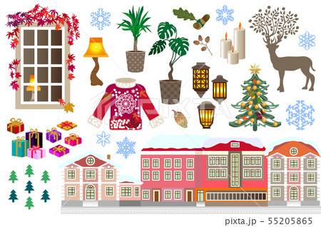 Collection of vector element for hygge concept. Collection of vector element for hygge concept. 55205865