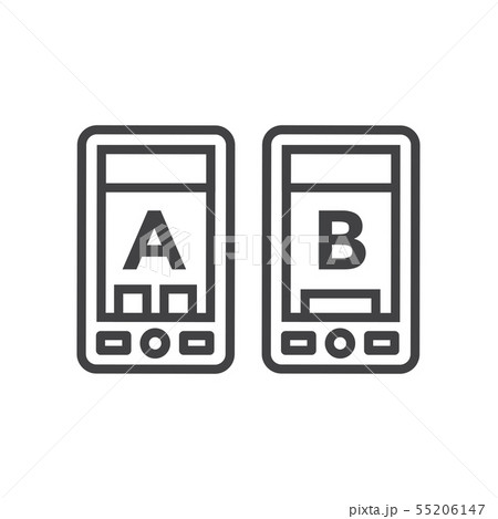 Testing, Trial, and Research Icon w A and B 55206147