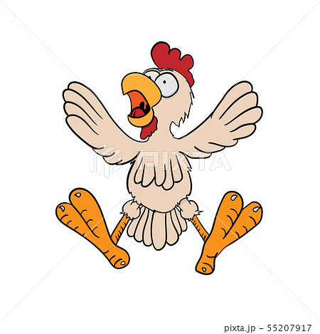 Cartoon drawing of a scary chicken - Stock Illustration [55207917] - PIXTA