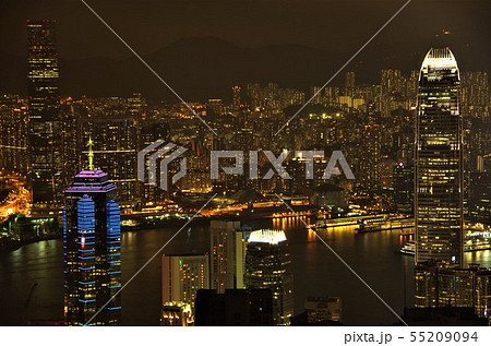 ビクトリアピークから見下ろす香港の夜景 【中国・香港】 55209094