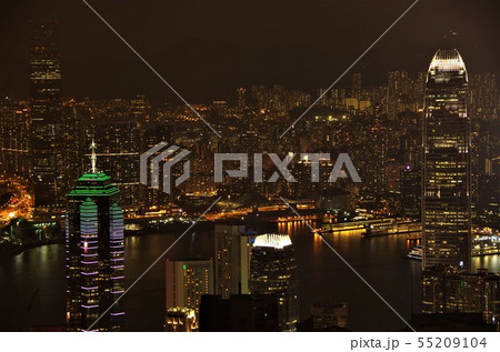ビクトリアピークから見下ろす香港の夜景 【中国・香港】 55209104