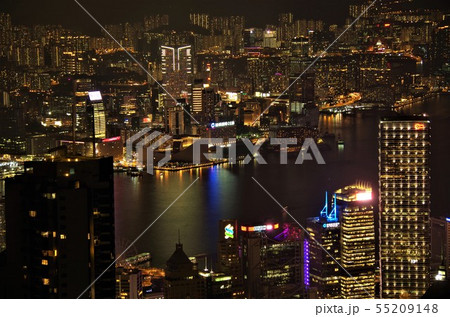ビクトリアピークから見下ろす香港の夜景 【中国・香港】 55209148
