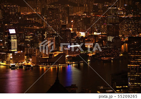 ビクトリアピークから見下ろす香港の夜景 【中国・香港】 55209265