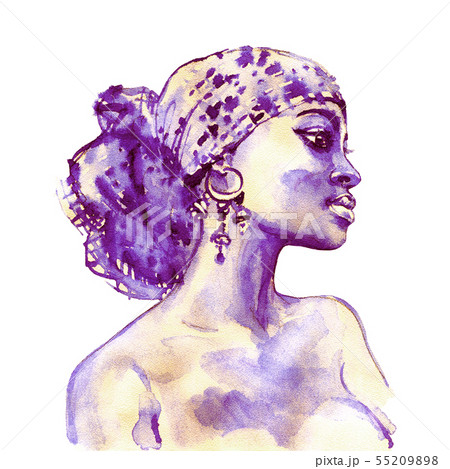Watercolor fashion portrait Watercolor fashion portrait 55209898