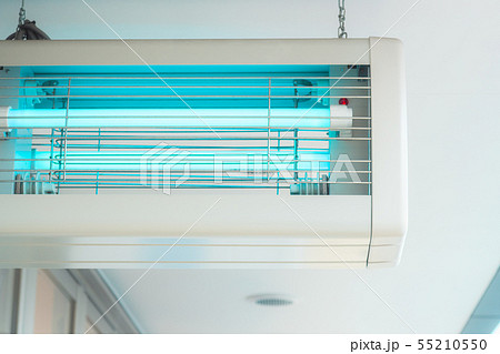 虫の習性を利用した不快害虫を駆除する「電撃殺虫器 / 誘蛾灯 / 捕虫器」 - 夏のイメージ素材 55210550