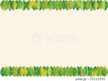 北欧風　葉っぱ整列グリーン　フレーム 55212595
