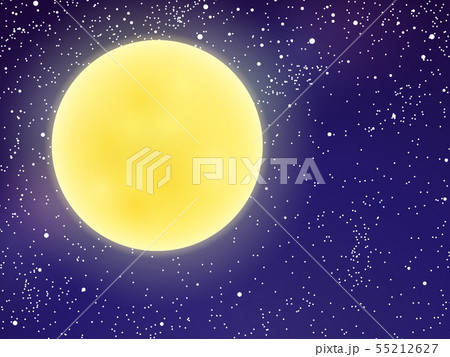 お月見イラスト_空_月_大 お月見イラスト_空_月_大 55212627