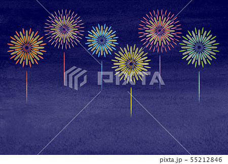 花火 水彩のイラスト素材