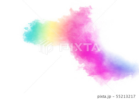 Colorful powder explosion on white background. Colorful powder explosion on white background. 55213217