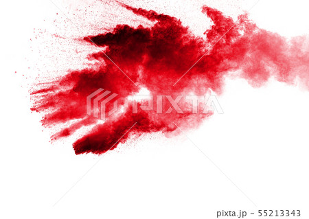 Abstract red dust splattered on white background. Abstract red dust splattered on white background. 55213343