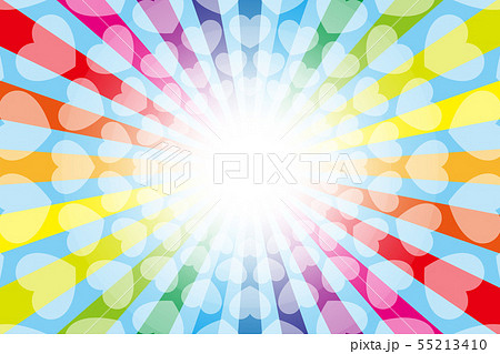 カラフル ベクターイラスト背景壁紙 虹色 レインボーカラー ハートマーク 無料素材 フリーサイズ 愛のイラスト素材 55213410 Pixta