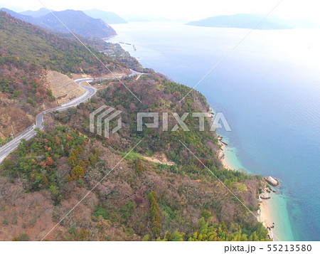 崖･瀬戸内の海〜ドローンで空撮（大島／愛媛県今治市） 55213580